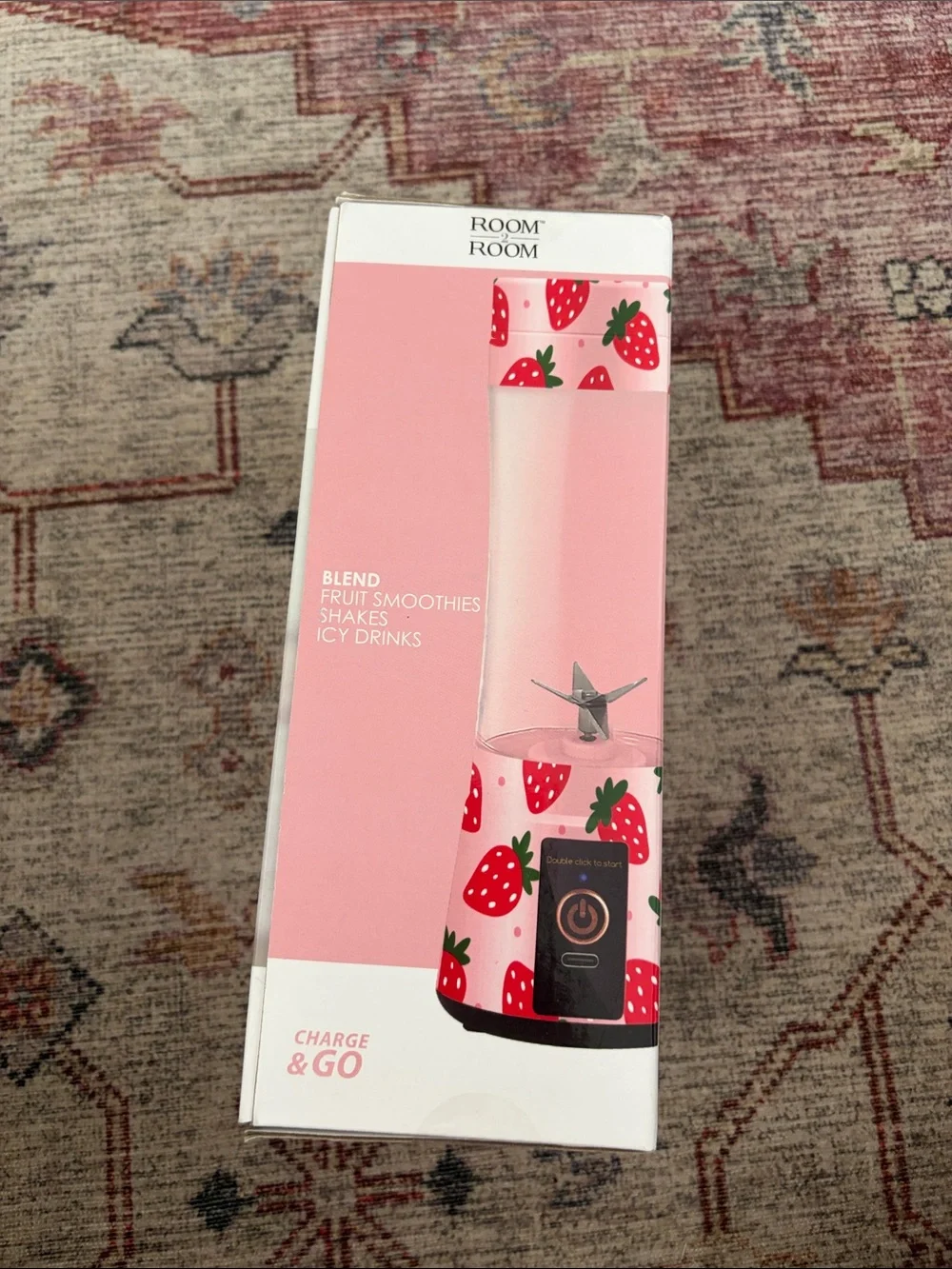 Strawberry Pink Rechargeable Portable Blender